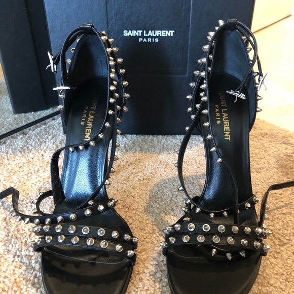 NEW Saint Laurent Studded Strass Jane Sandal - Picture 3 of 6